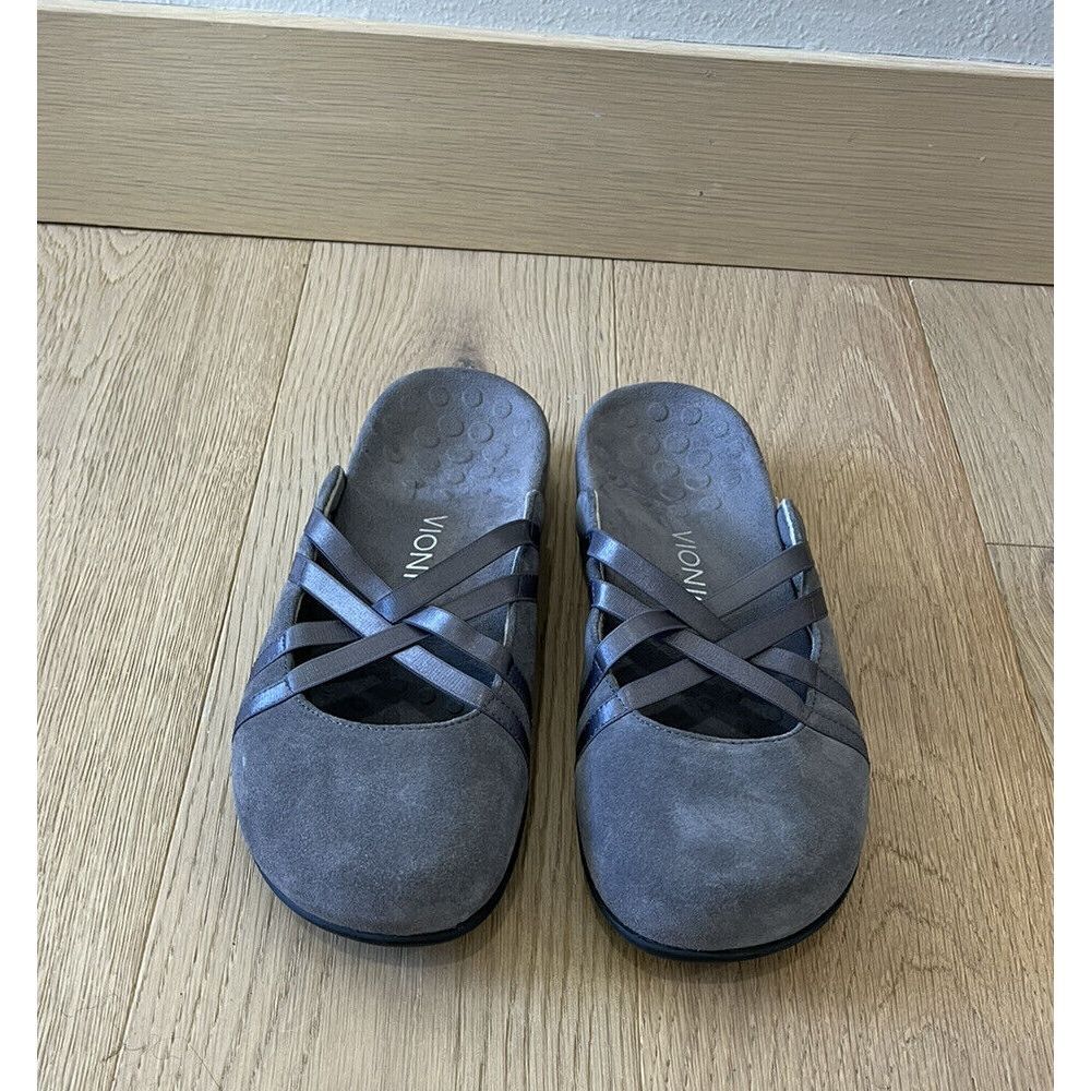 Vionic Suede And Ribbon Womens 9 Slides Slip On G… - image 2